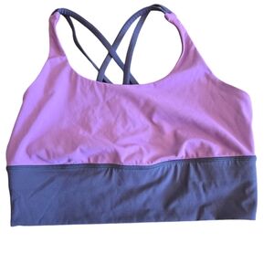 Lululemon 2 tone purple long line energy bra size 10.